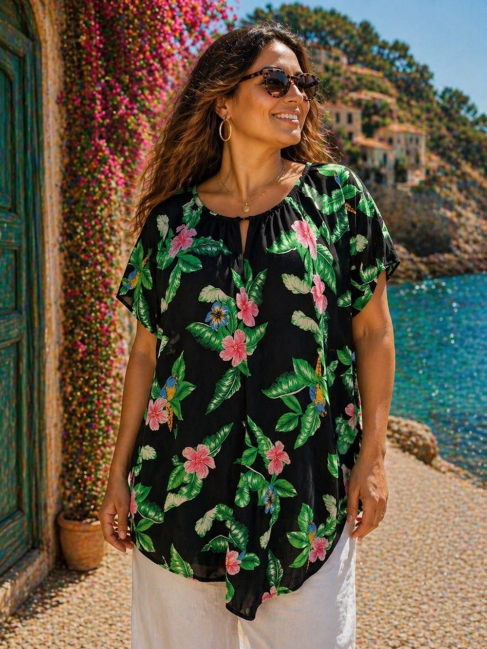 💙🌴 Old Navy Lightweight Flutter-Sleeve Top – Lost at Sea Navy 💙🌴